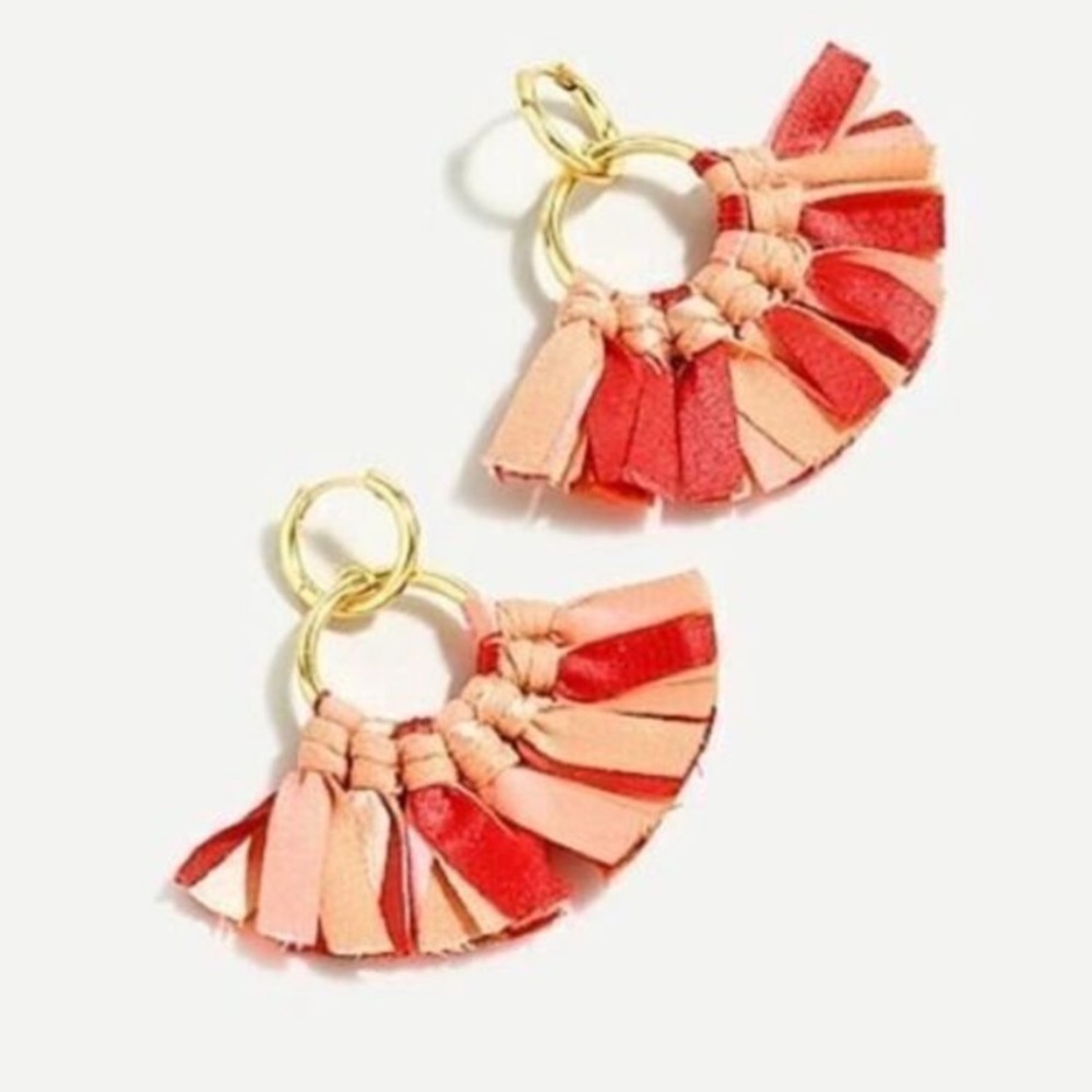 NWT J. Crew Conga Fabric Fan Drop Earrings
